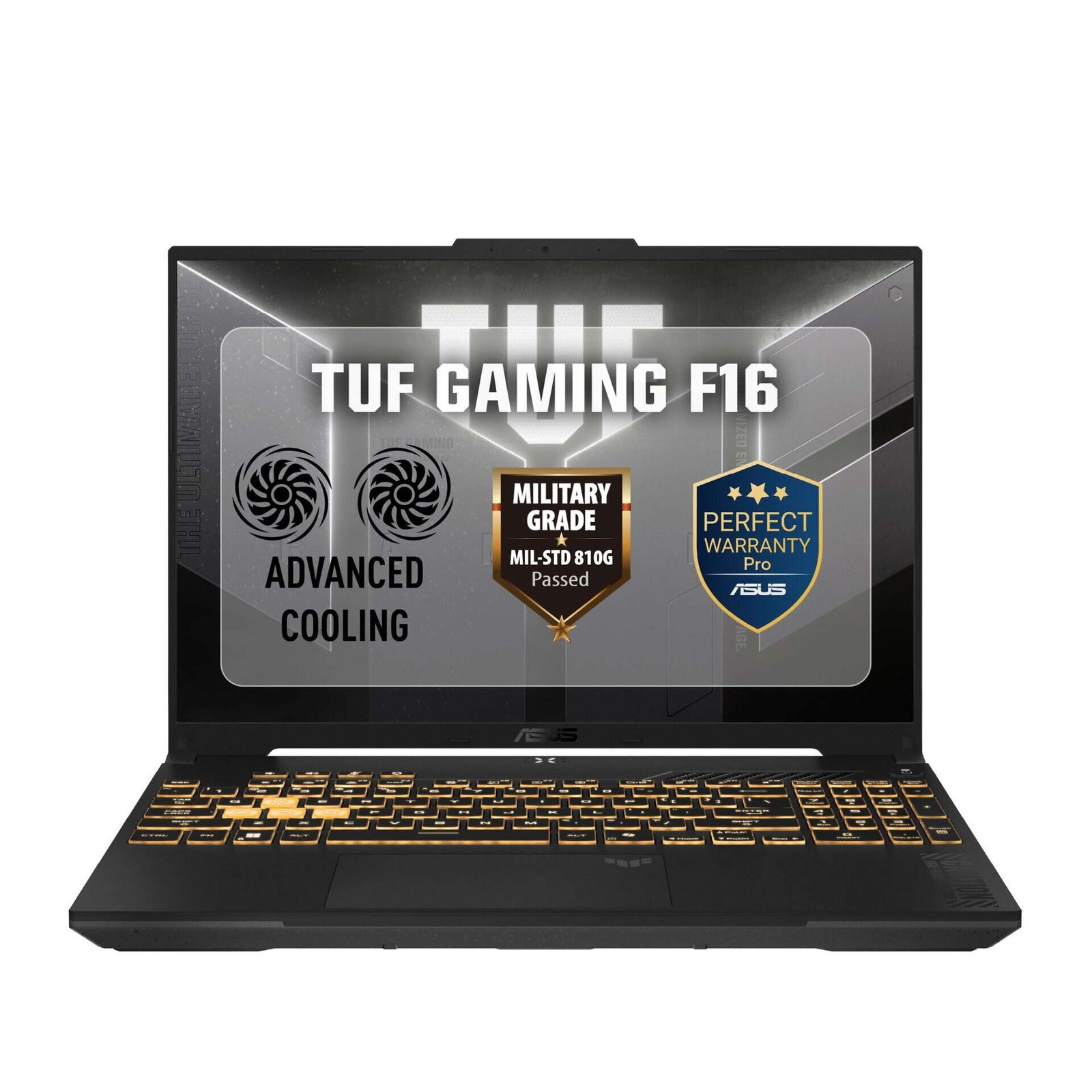 أسوس TUF F16 لابتوب ألعاب، Intel® Core™ 5 210H، DDR5 رامات 8 جيجابايت، SSD بسعة 512 جيجابايت، بطاقة رسومات NVIDIA® GeForce RTX™ 3050، شاشة 16 بوصة FHD+، ويندوز 11، FX607VJB-RL805W – رمادي