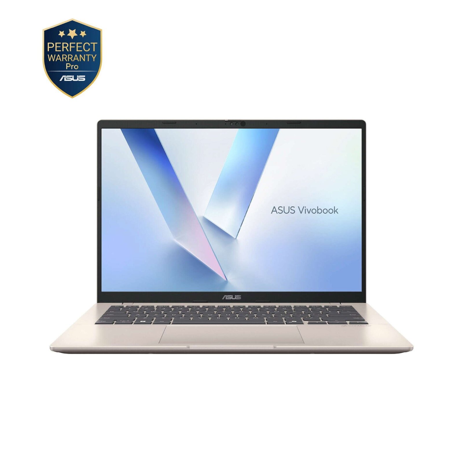 لابتوب ASUS VivoBook 14 بمعالج Snapdragon X X1 26 100، 16GB RAM، 512GB SSD، كارت Qualcomm Adreno، شاشة 14 بوصة WUXGA، ويندوز 11، موديل X1407QA-LY045W – ذهبي بلاتيني