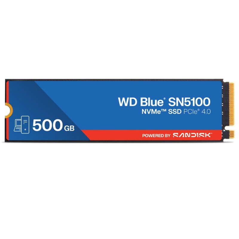 WD Blue SN5100 هارد SSD NVMe داخلي 500 جيجا، PCIe Gen4 x4، سرعة 6600MB/s، تقنية nCache 4.0 موديل WDS500G5B0E