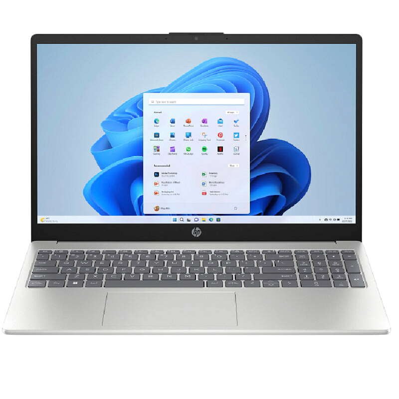 لابتوب HP 15-fd2000ne بمعالج Intel Core Ultra 5 225U، 16GB RAM، 512GB SSD، كارت Intel Graphics، شاشة 15.6 بوصة FHD، ويندوز 11 – فضي