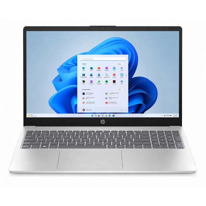لابتوب HP 15 بمعالج Ryzen 7، ذاكرة 16 جيجابايت، SSD سعة 512 جيجابايت، شاشة 15.6 بوصة FHD، ويندوز 11 – Natural Silver –  (15-fc0063ne)