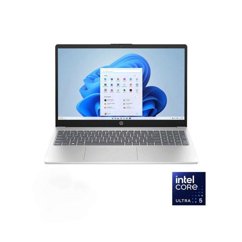 لابتوب HP AI 15-fd2019ne، معالج Intel Core Ultra 5-225U، ذاكرة 24 جيجابايت RAM، سعة تخزين 512 جيجابايت SSD، كرت شاشة Intel Graphics، شاشة 15.6 بوصة FHD، نظام Windows 11 – Natural Silver